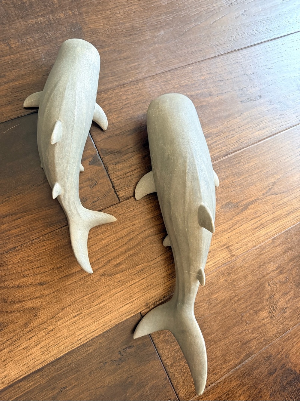 Wooden Whale Shark (mommy and baby) Decor